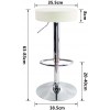 Scaun bar Atlantic alb, piele ecologica, reglabil pe inaltime